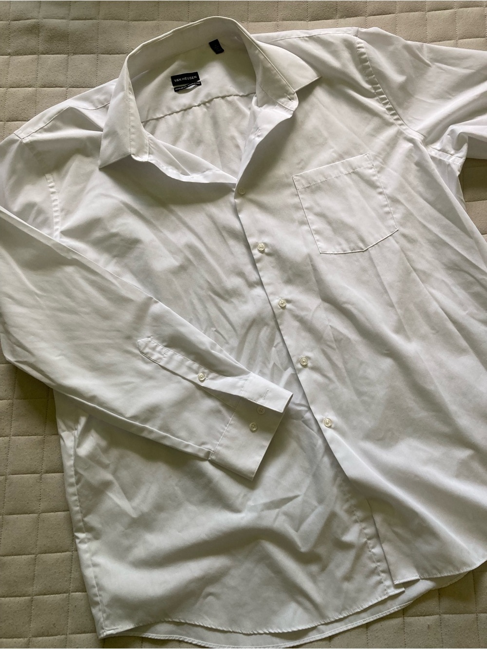 Van Heusen White Long-Sleeve Dress Shirt
